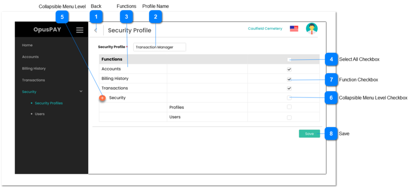 Add\Edit Security Profile