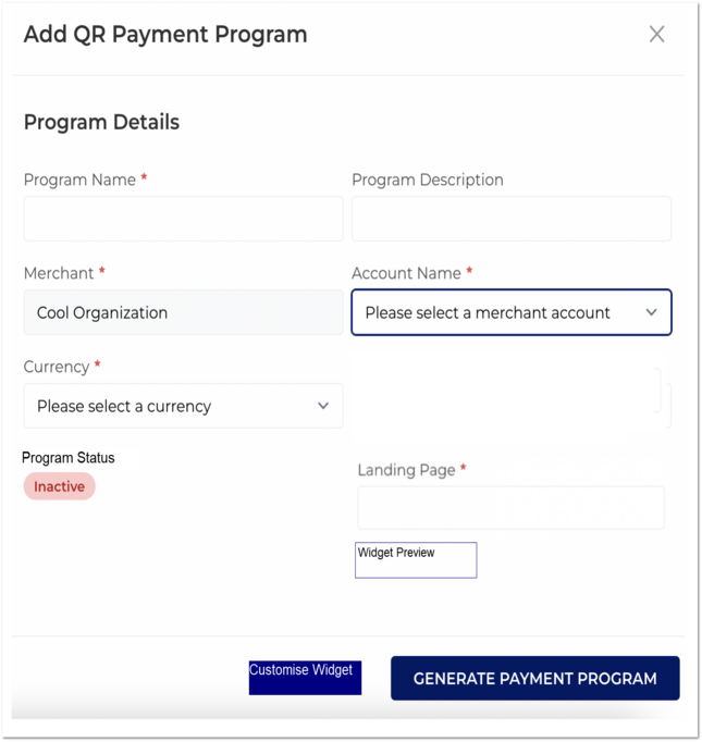 Add QR Payment Program with Widget