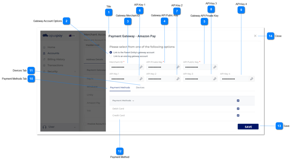 Edit Account - Gateway Details - PM