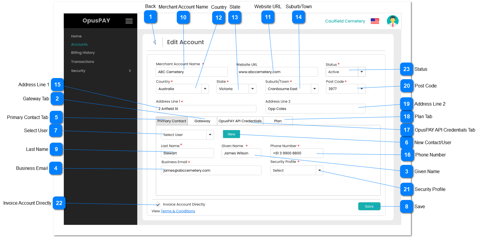 Edit Account - Primary Contact