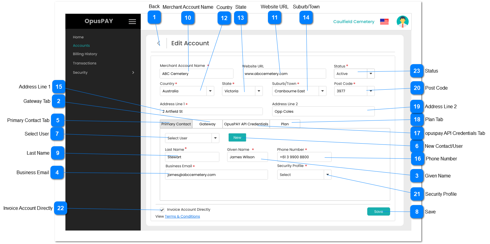 Edit Account - Primary Contact
