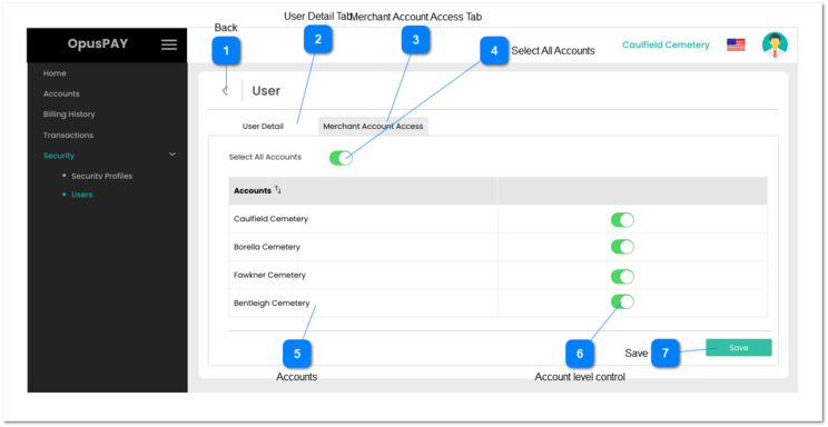 Edit User (Merchant Account Access)