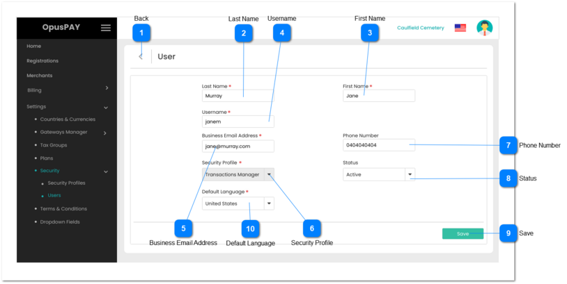 Edit User's Own Details