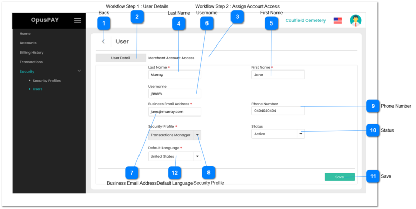 Edit User's Own Details