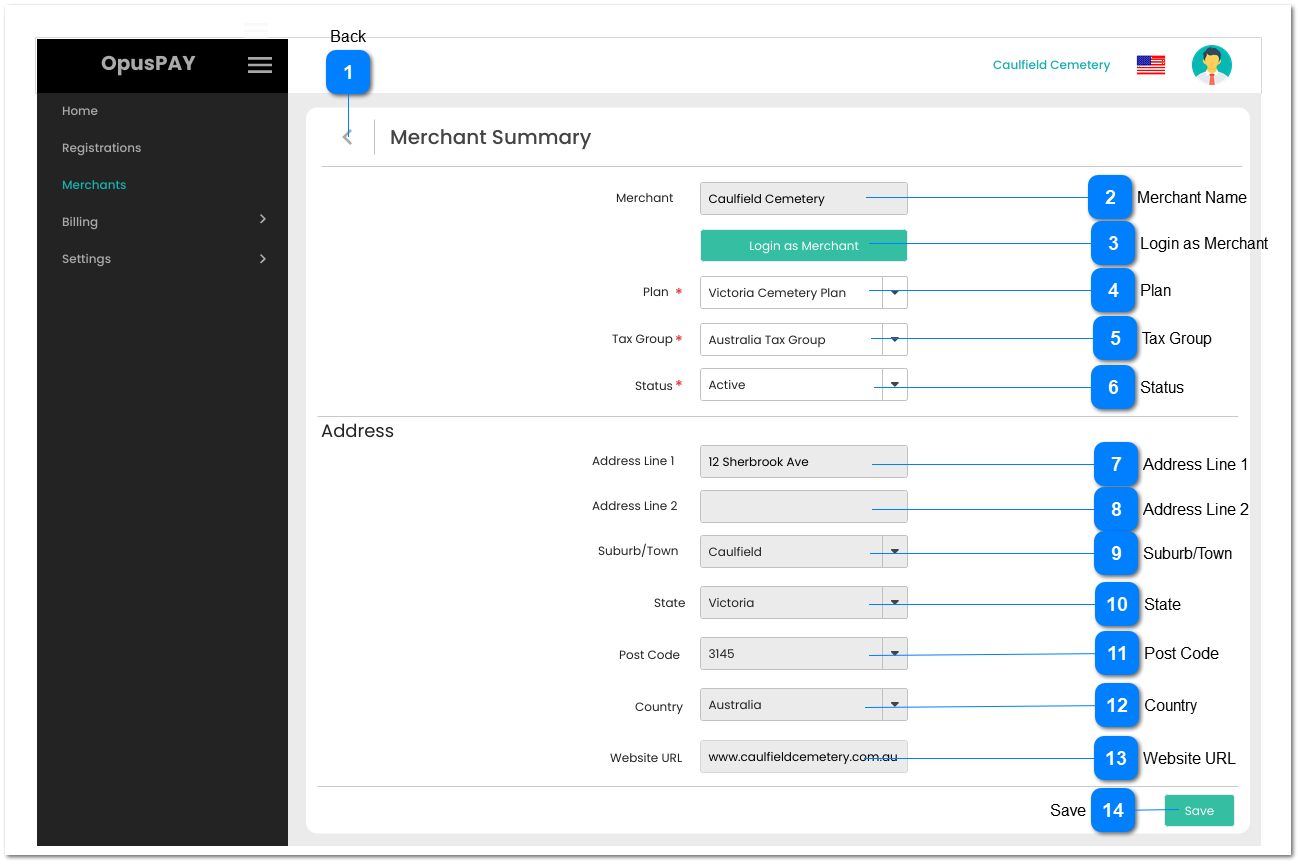 Merchant Summary - Edit