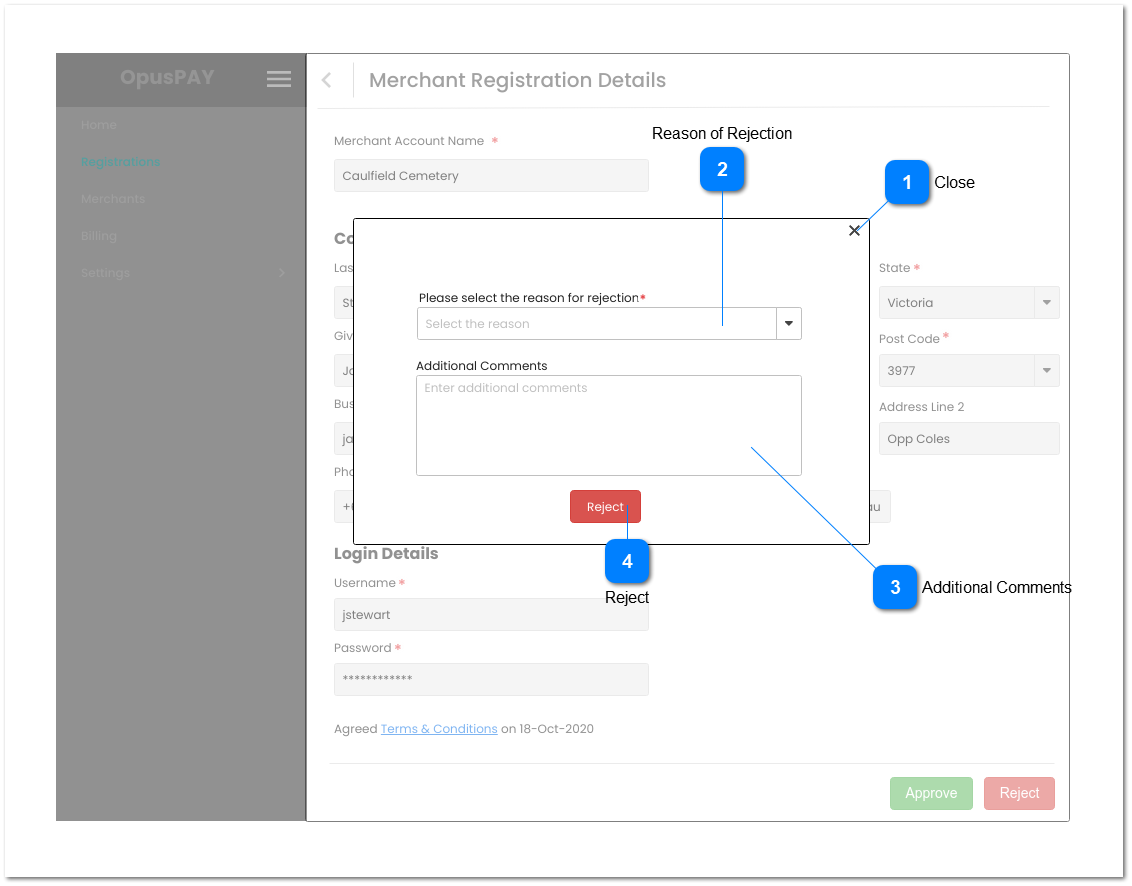 Registration Details Rejection