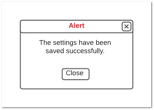 Save Success Alert Pop-Up