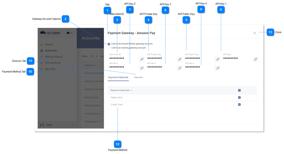 View Account - Gateway Details - PM
