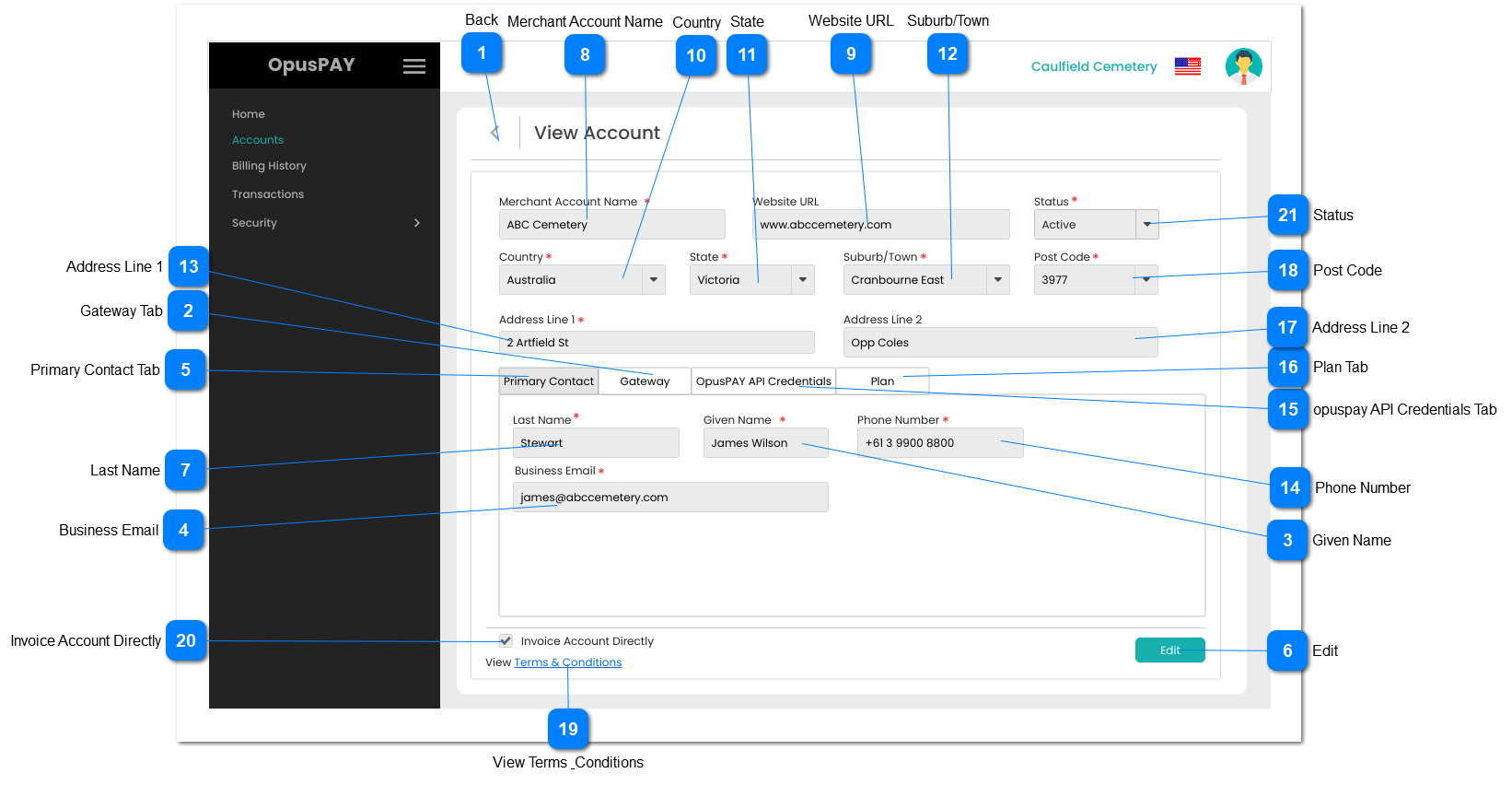 View Account - Primary Contact