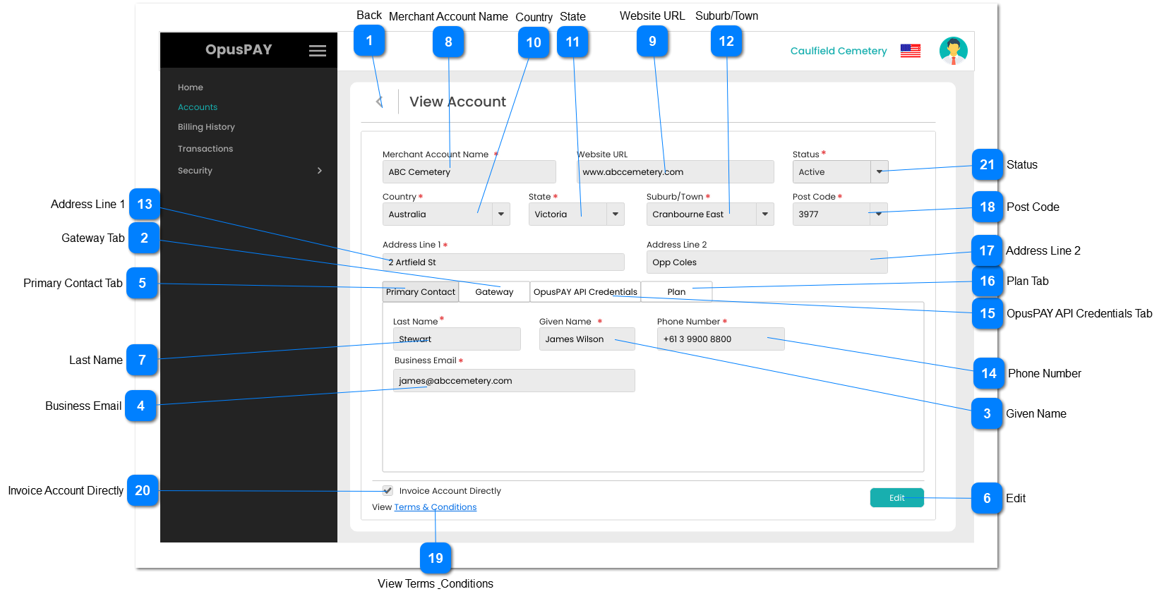 View Account - Primary Contact